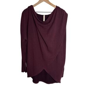 Athleta Cozy Soft Purana Wrap Hoodie‎ Spiced Cabernet Size M Lounge Athleisure